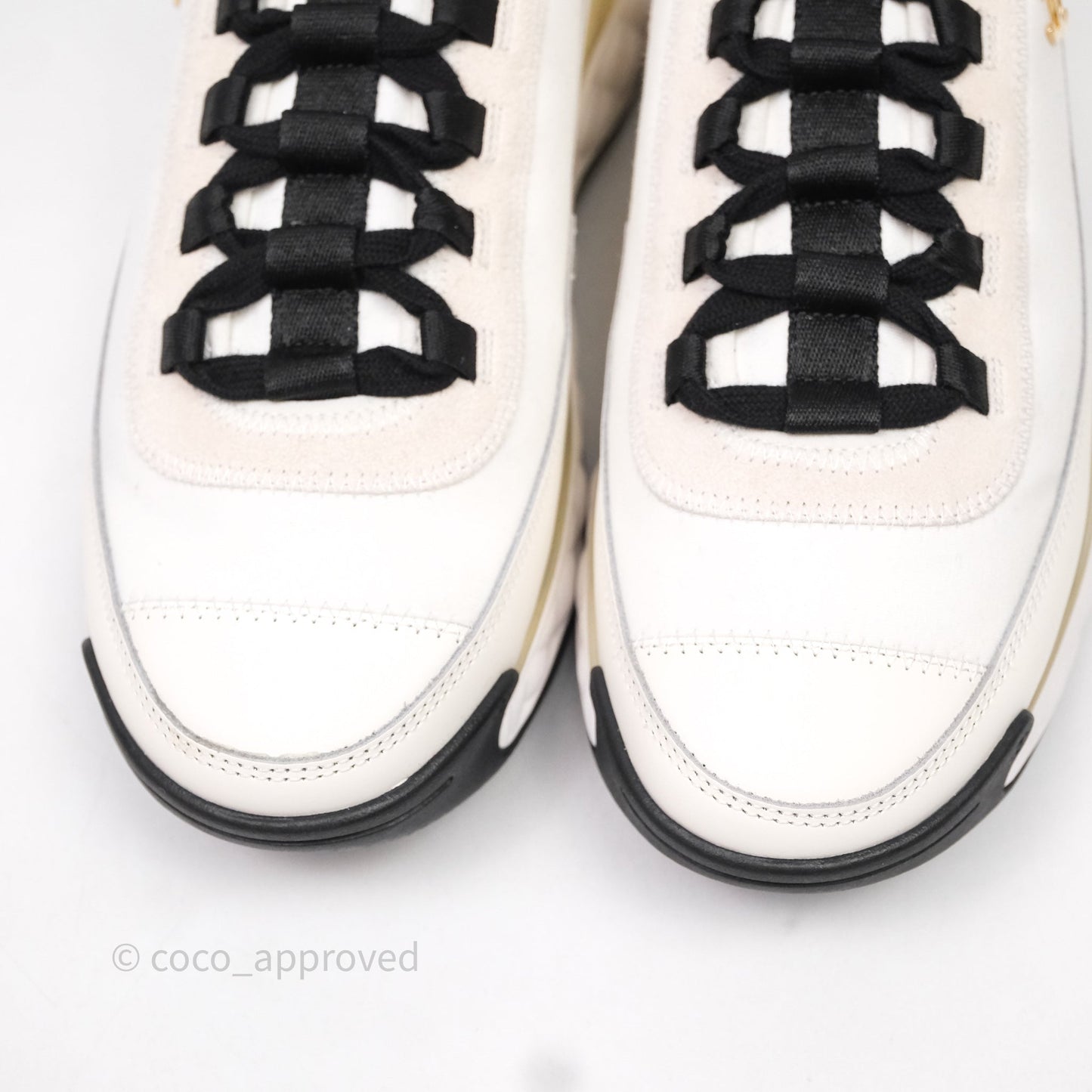 Chanel CC Sneakers Cream Black Size 37.5