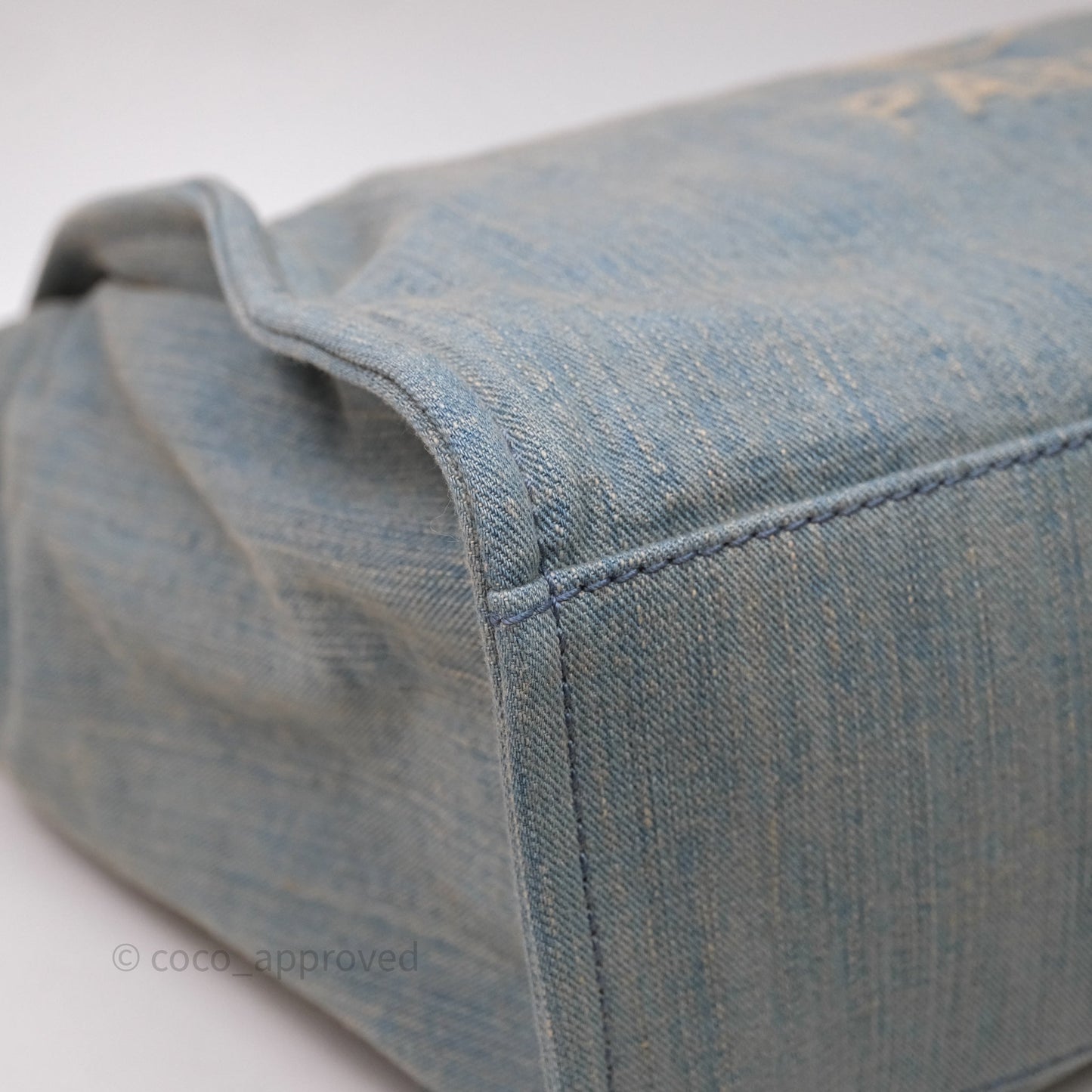Chanel Large Deauville Tote Blue Washed Denim Matte Silver