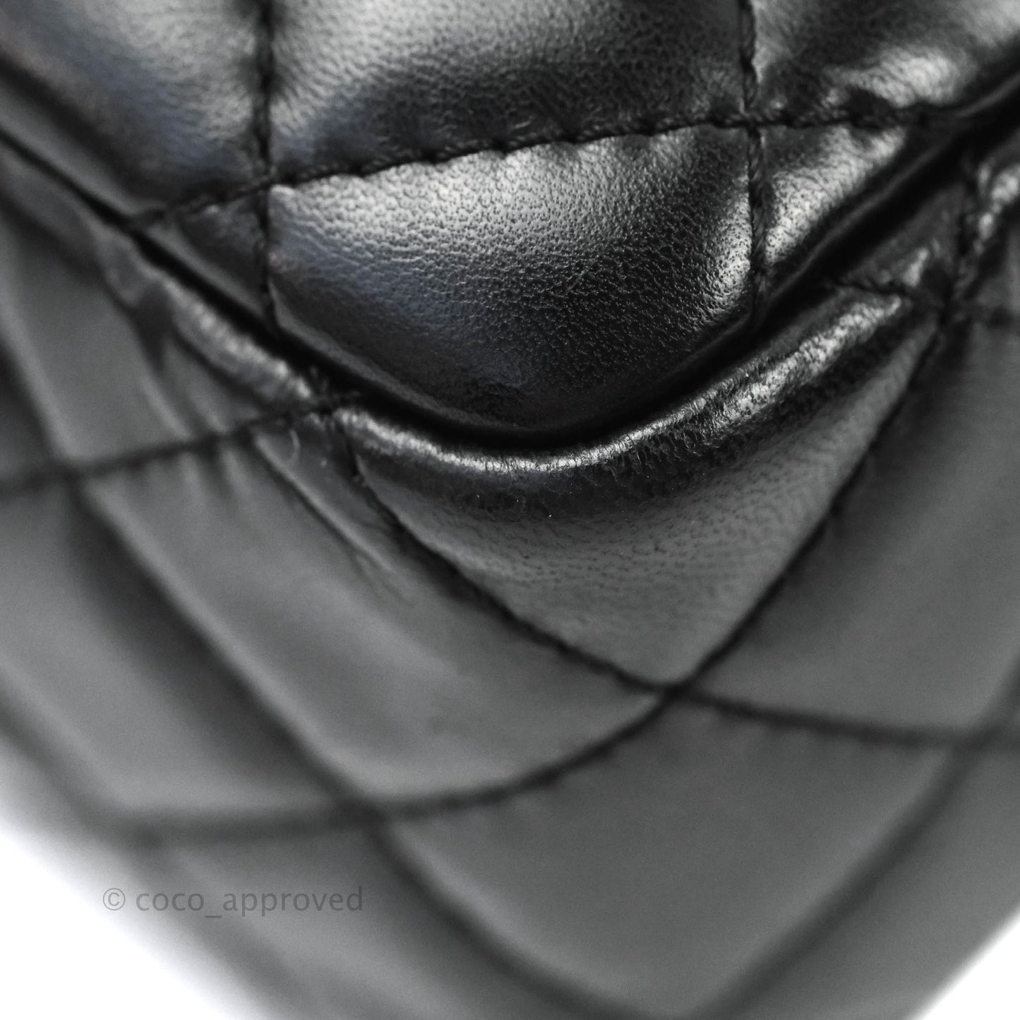 Chanel Quilted Camera Case Bag Black Lambskin Silver Hardware