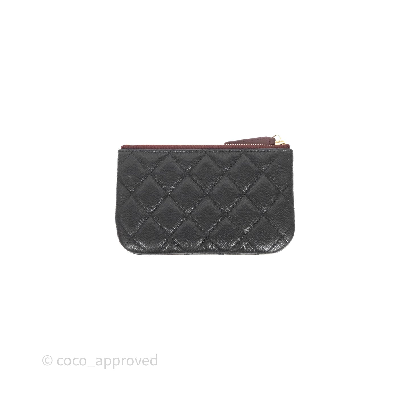 Chanel Quilted Mini O case Black Caviar Gold Hardware
