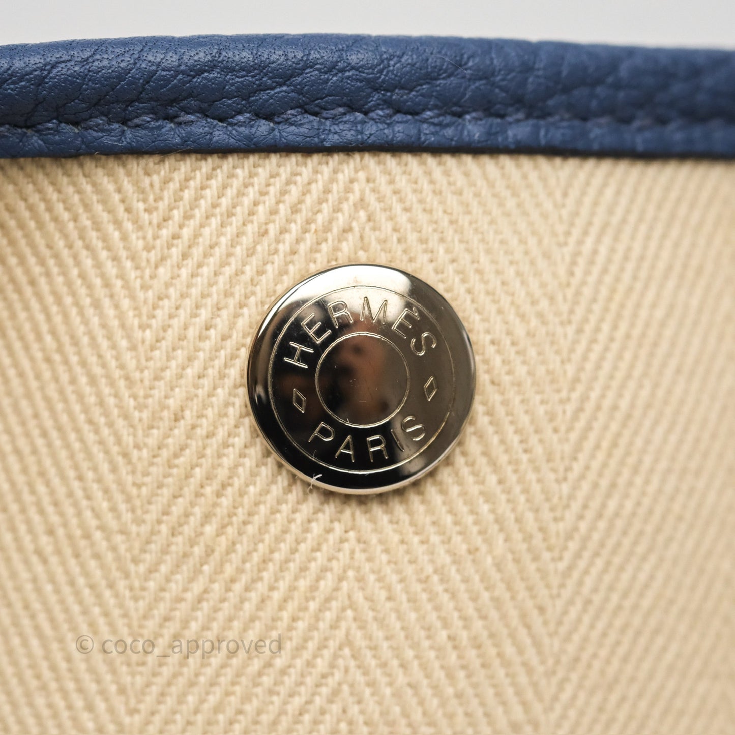 Hermès Garden Party 36 Toile Natural Canvas Blue