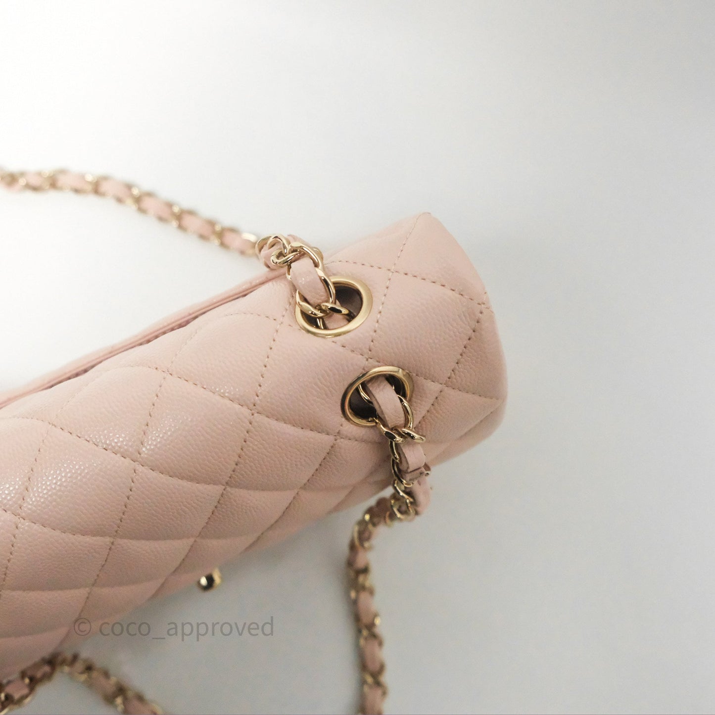 Chanel Small Classic Quilted Flap Pink Caviar Gold Hardware