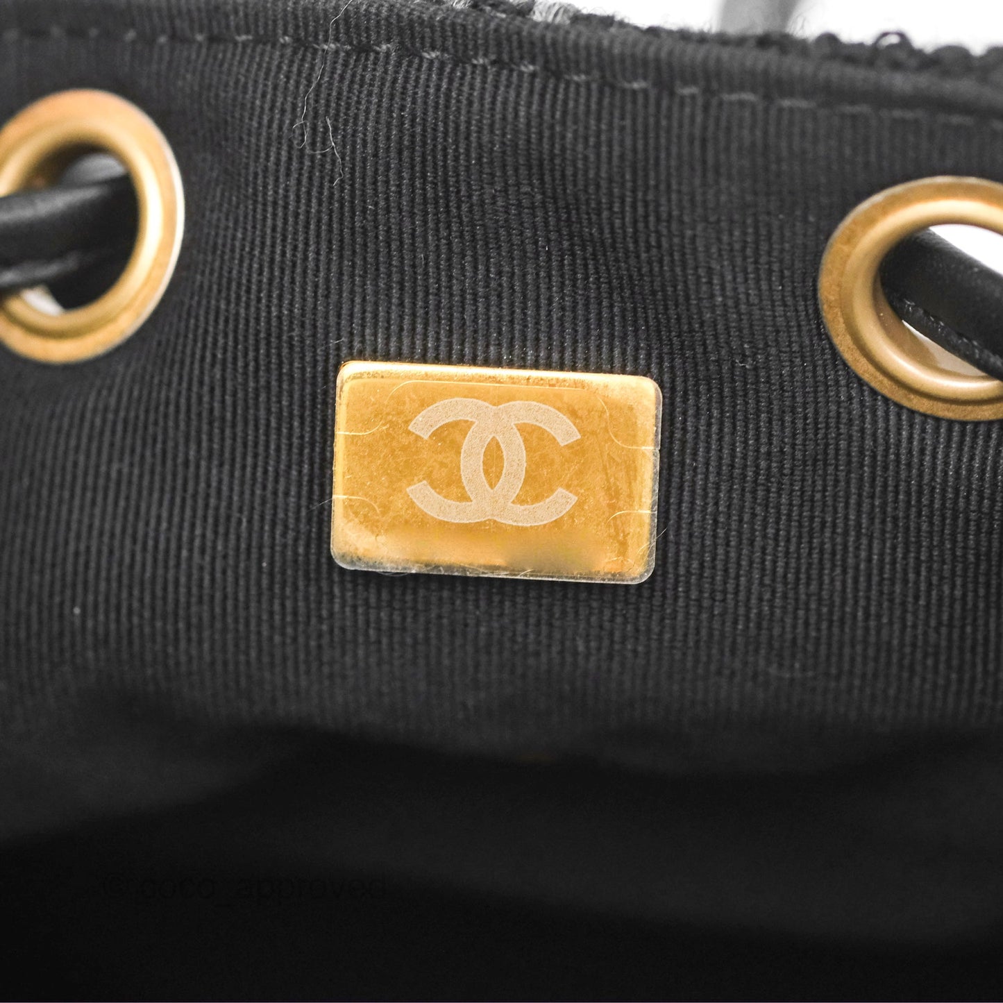 Chanel Duma Backpack Black Tweed Aged Gold Hardware 22K