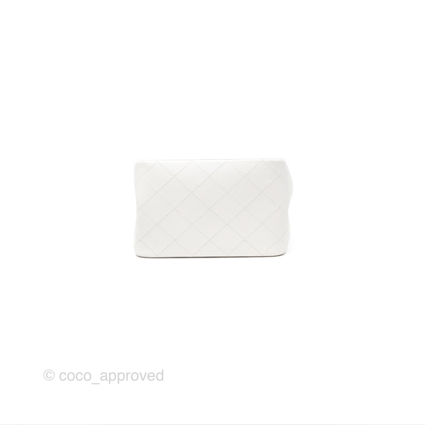 Chanel Mini Bucket Tote White Caviar Gold Hardware 22S