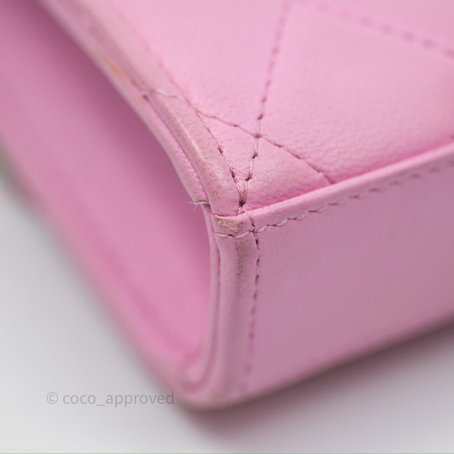 Chanel Mini Handle Clutch With Chain Pink/ Mint Lambskin Gold Hardware 23P
