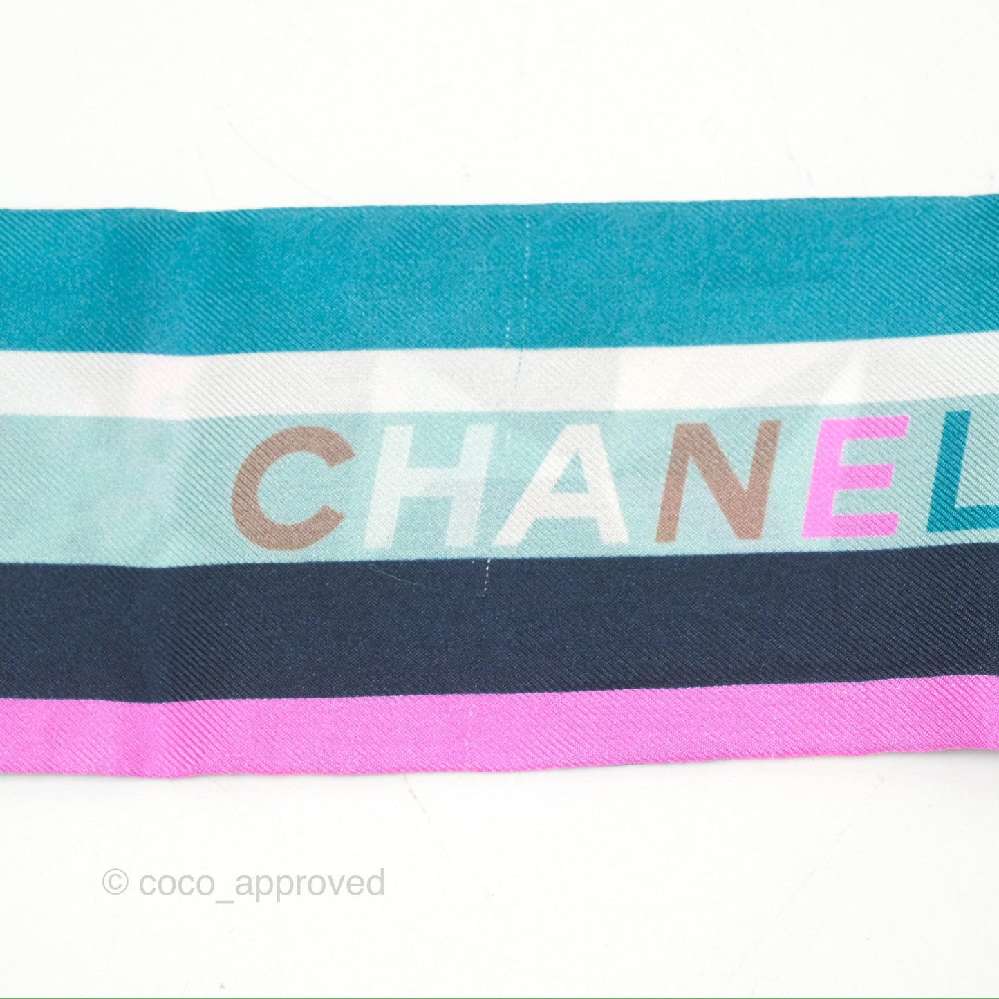 Chanel Silk Twilly Navy Purple Teal