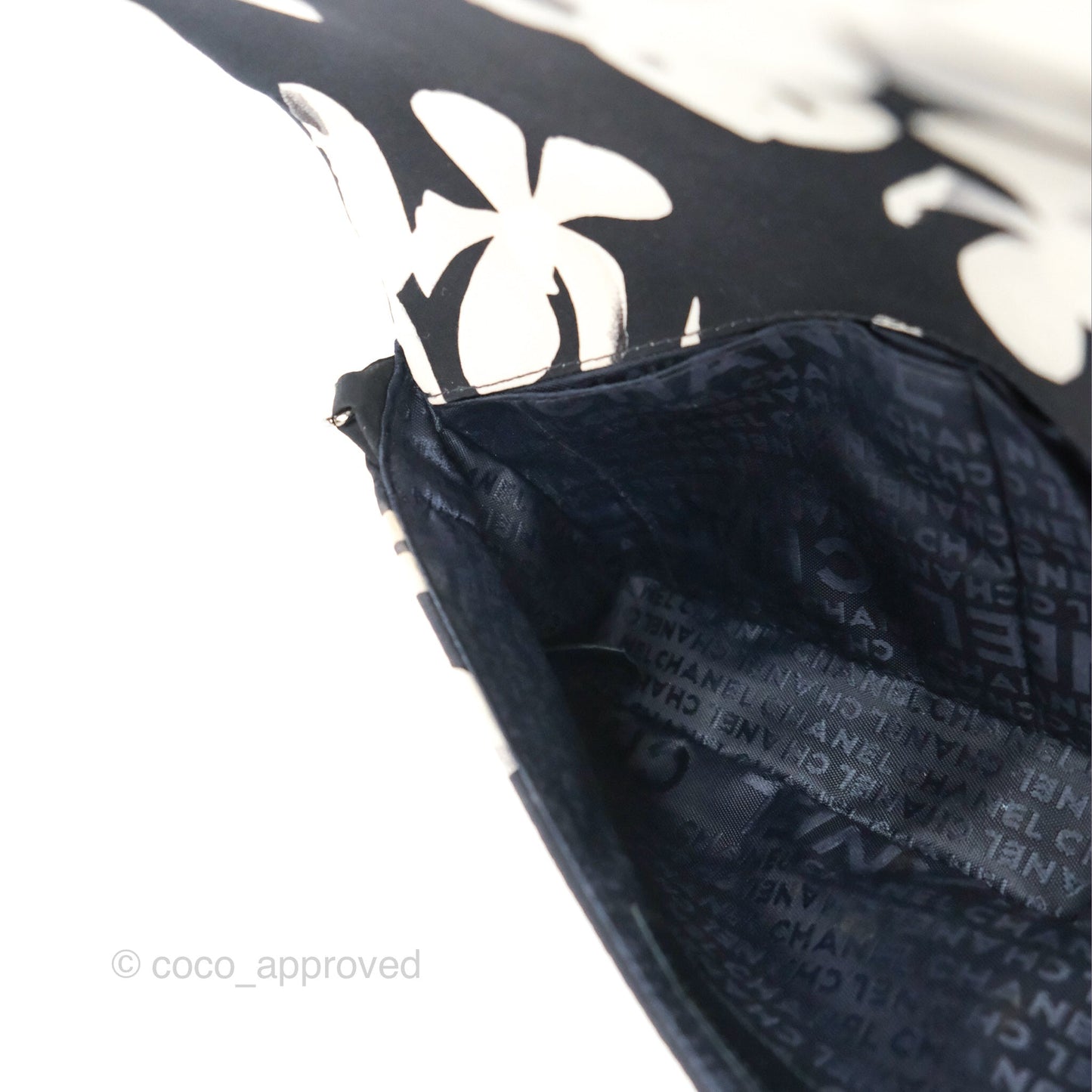 Chanel Timeless Tahiti Canvas Bag Navy Leather