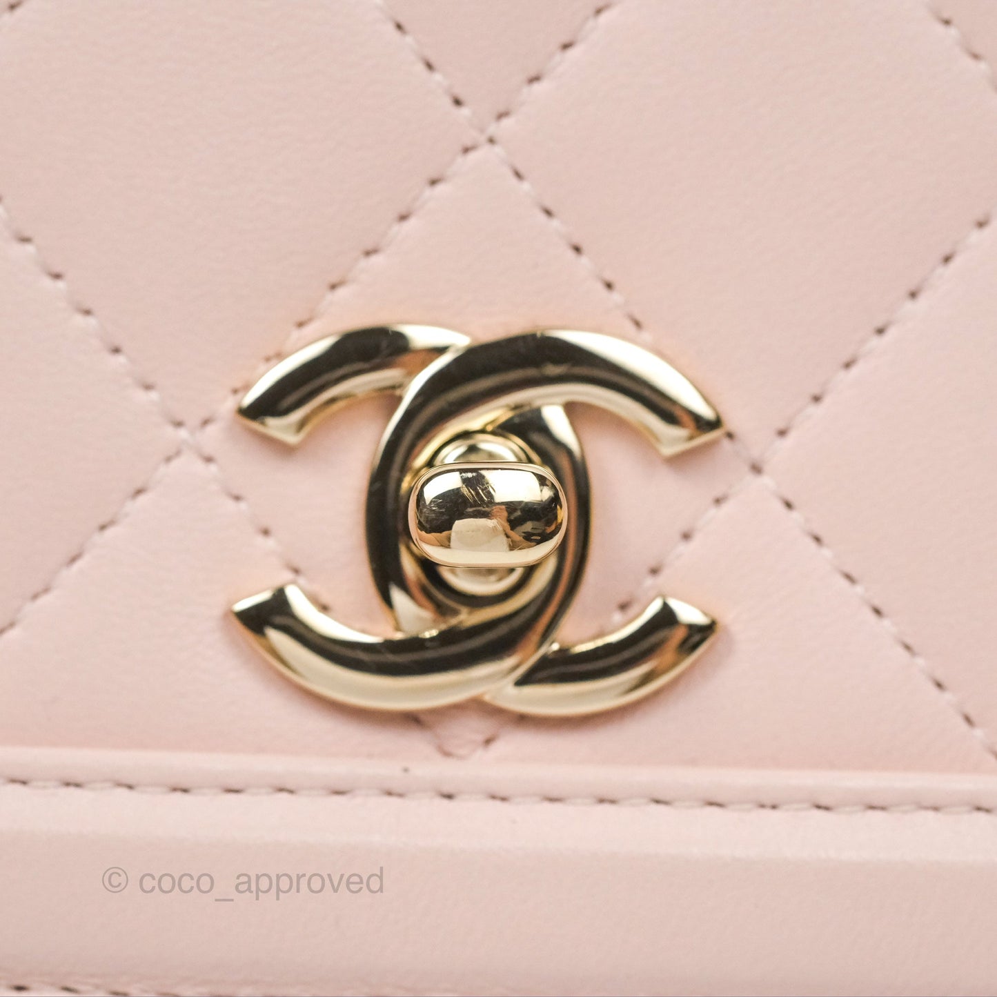 Chanel Flap Clutch With Chain Quilted Light Pink Lambskin Gold Hardware