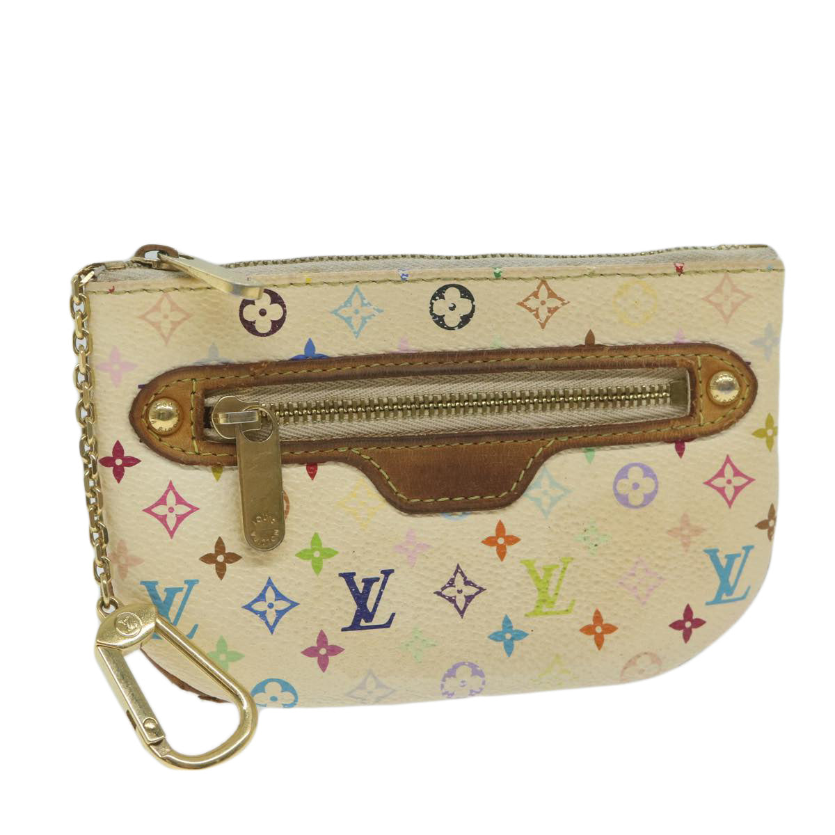 LOUIS VUITTON Monogram Multicolor Pochette MM Pouch White M60028 LV 60840