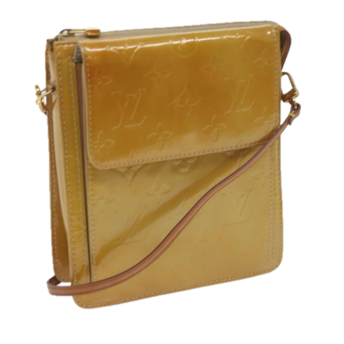 LOUIS VUITTON Monogram Vernis Motto Accessory Pouch Beige M91136 LV 60859