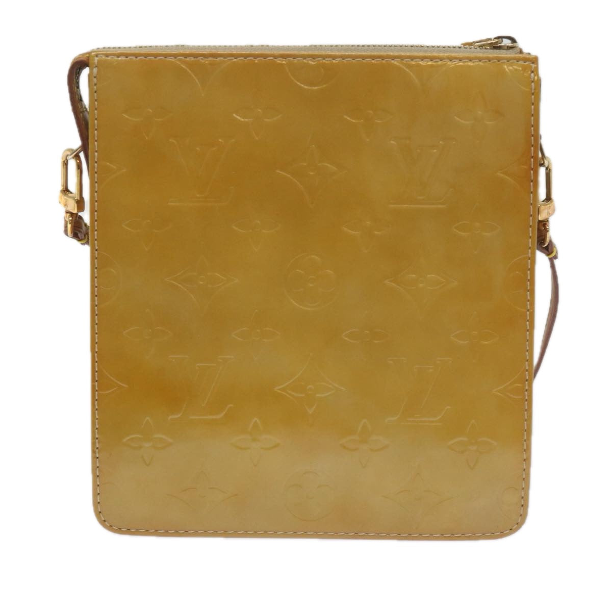 LOUIS VUITTON Monogram Vernis Motto Accessory Pouch Beige M91136 LV 60859