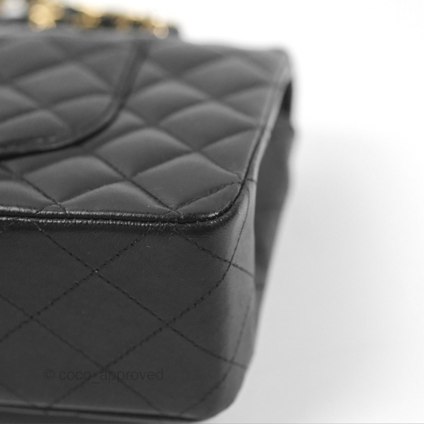 Chanel Classic M/L Medium Flap Quilted Black Lambskin Gold Hardware