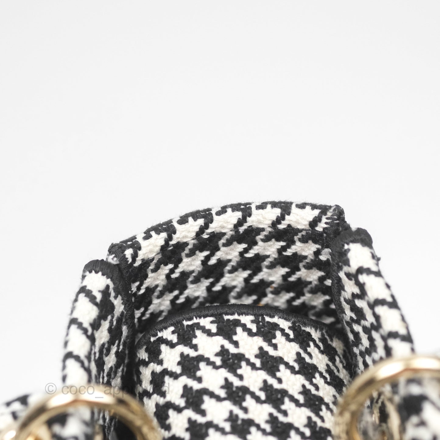 Christian Dior Medium Lady D-Lite Bag Black White Houndstooth