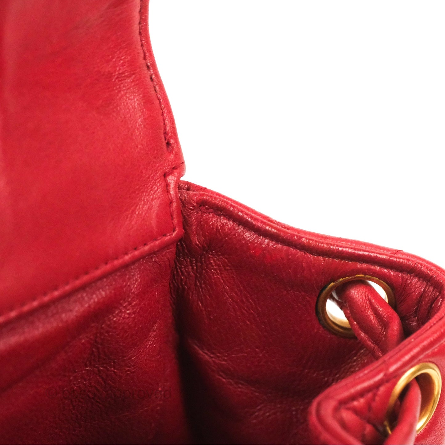 Chanel Vintage CC Duma Backpack Red Lambskin 24K Gold Hardware