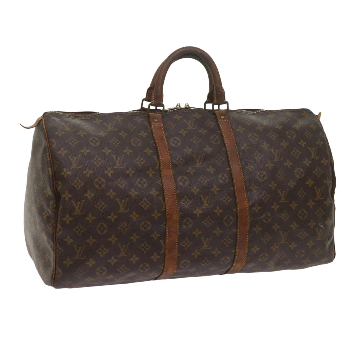 LOUIS VUITTON Monogram Keepall 55 Boston Bag M41424 LV 60912