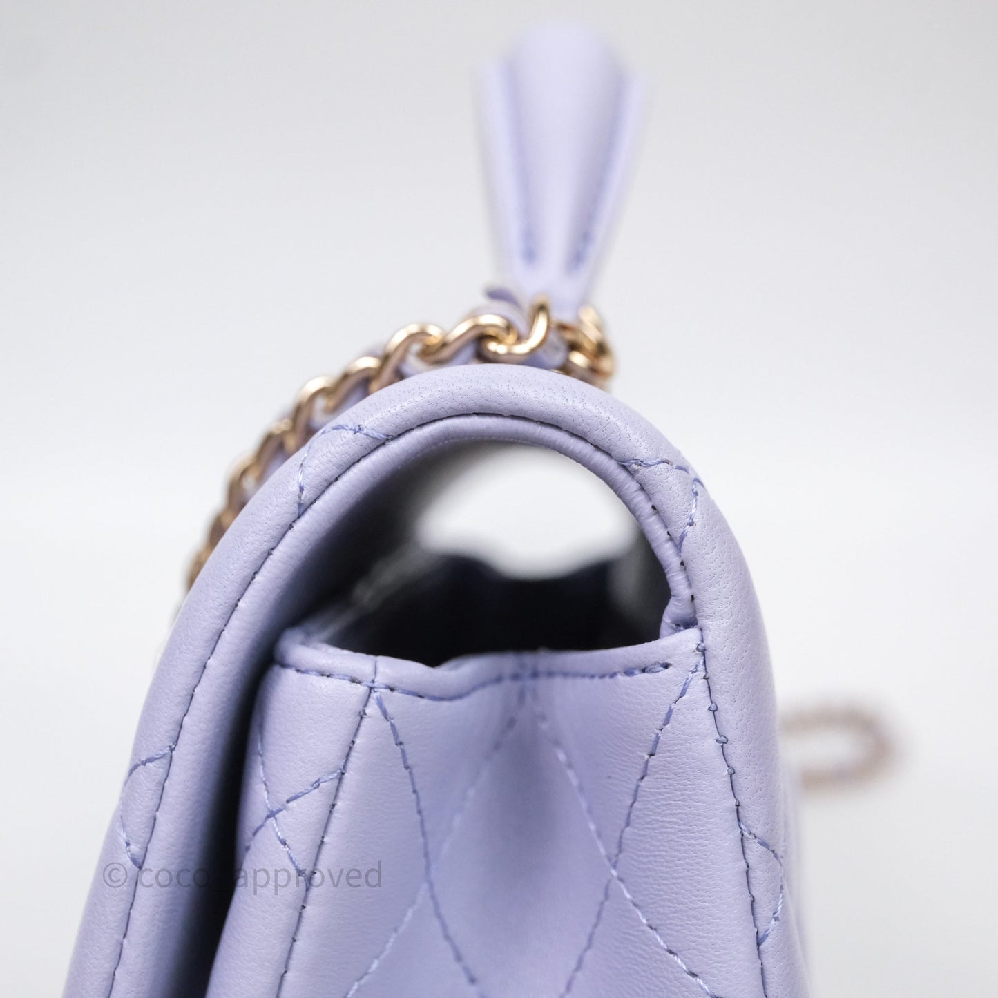 Chanel Top Handle Mini Rectangular Flap Bag Lilac Lambskin Gold Hardware
