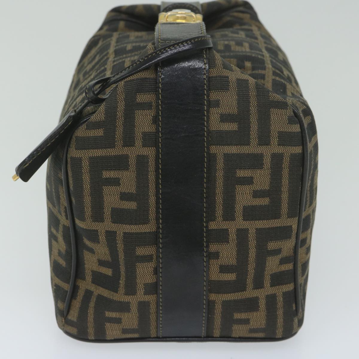 Luxury FendiZucca Canvas Vanity Cosmetic Pouch Black Brown 2111 26348 07860923