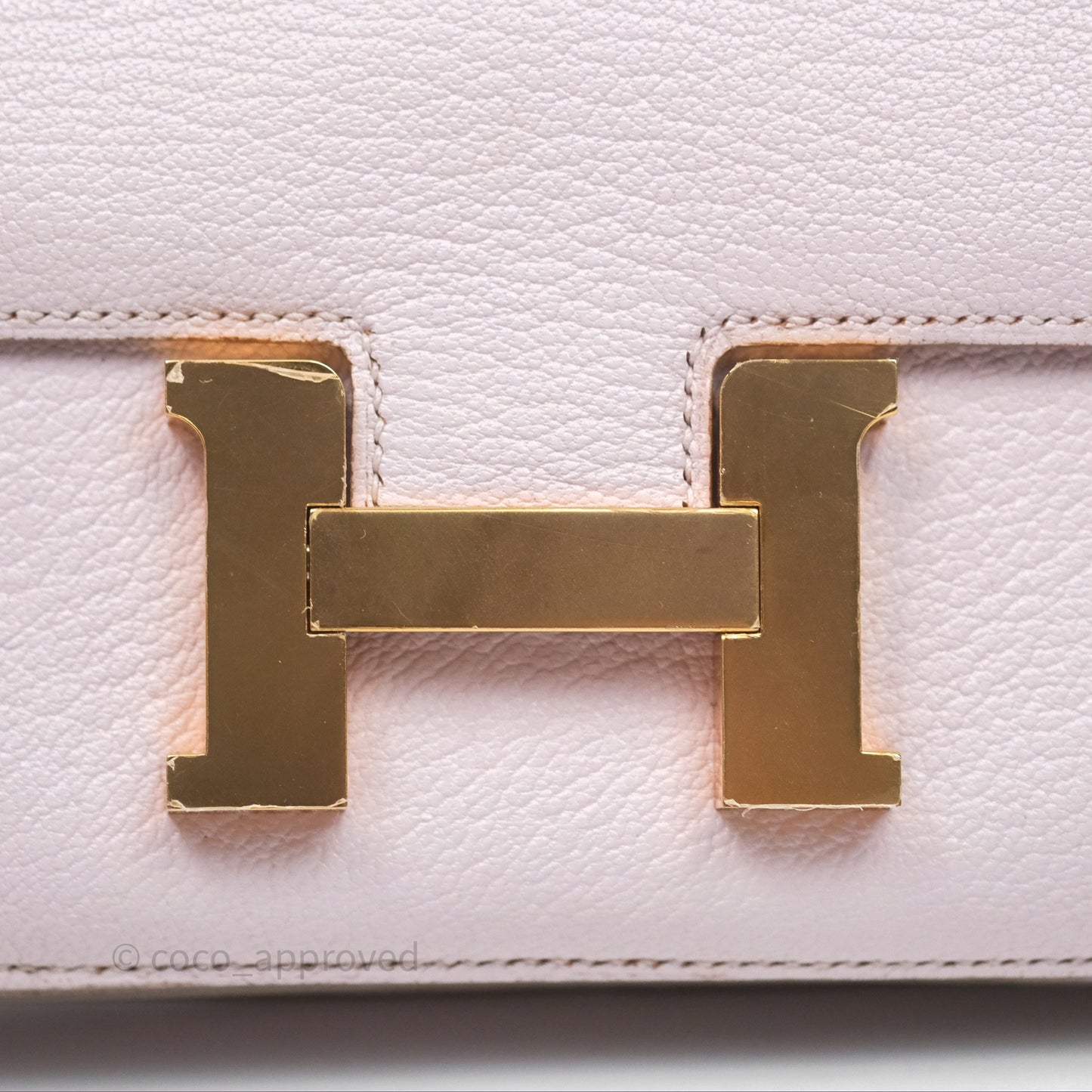 Hermès Constance Mini 18cm Mauve Pale Chevre Mysore Rose Gold Hardware