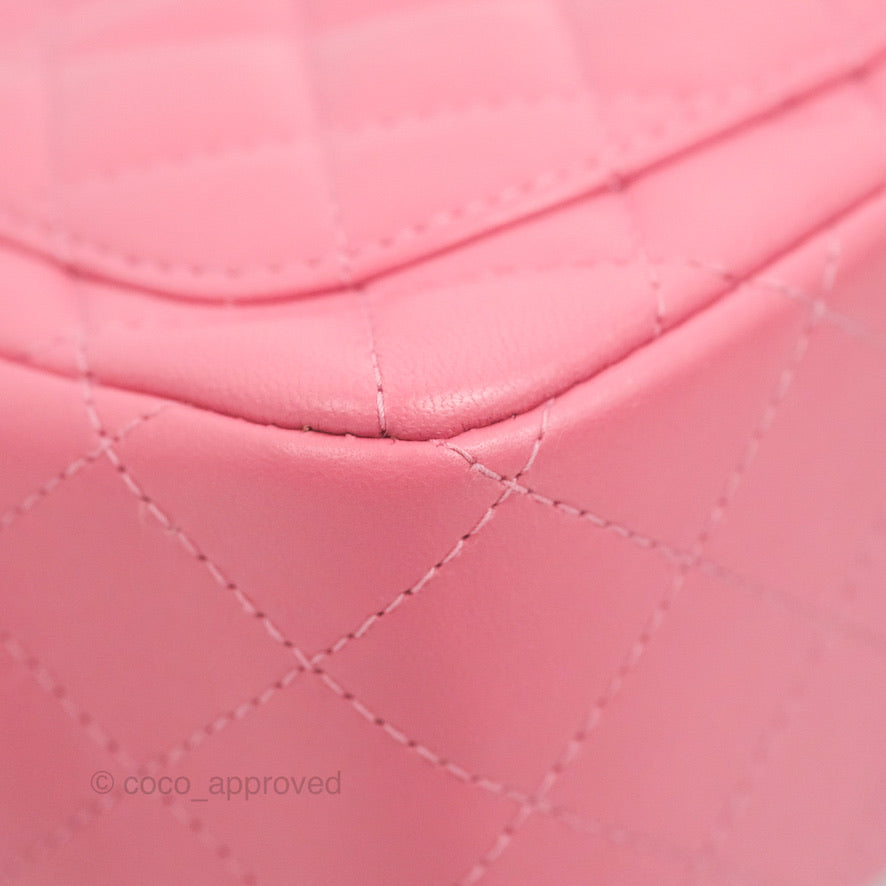 Chanel Mini Square Flap Pink Lambskin Gold Hardware