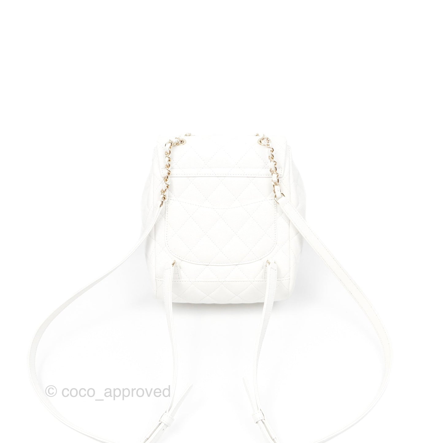 Chanel Mini Urban Spirit Backpack White Caviar Gold Hardware 23S