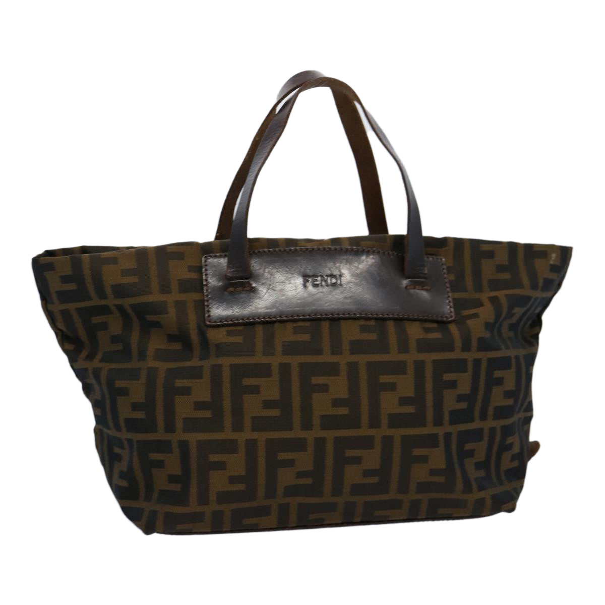 Luxury FendiZucca Canvas Hand Bag Nylon Brown60955