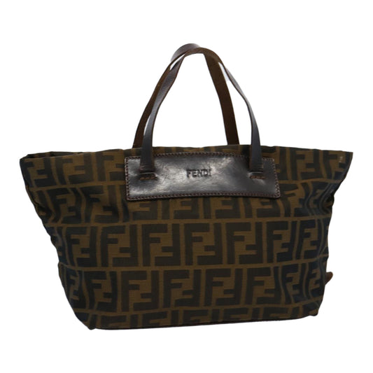 Luxury FendiZucca Canvas Hand Bag Nylon Brown60955