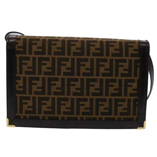 Luxury FendiZucca Canvas Shoulder Bag Brown60957