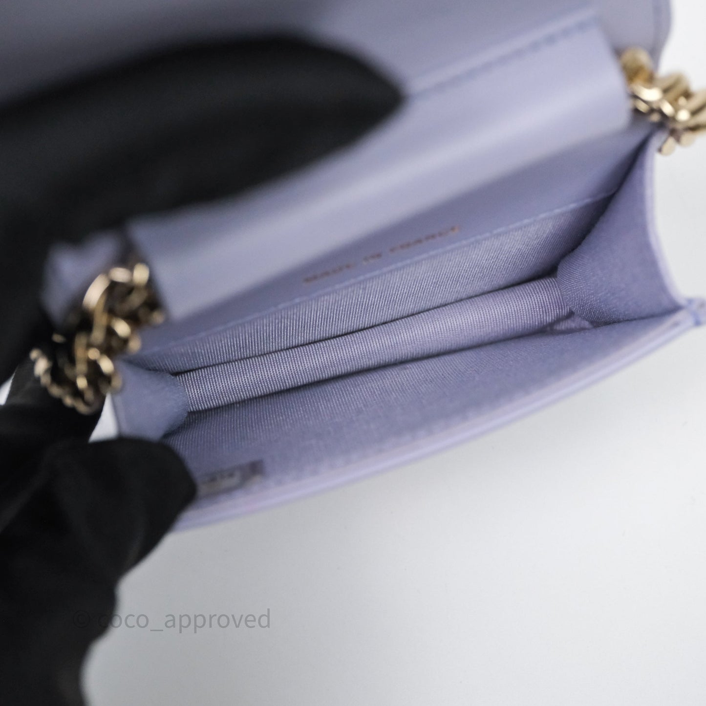 Chanel Quilted Boy Belt Bag Purple Caviar Gold Hardware