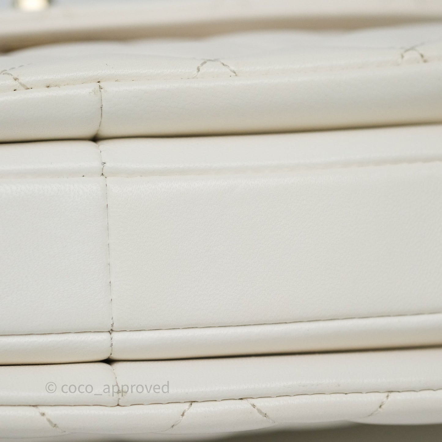 Chanel Mini Trendy CC Handle Bag Lacquered Logo White Lambskin