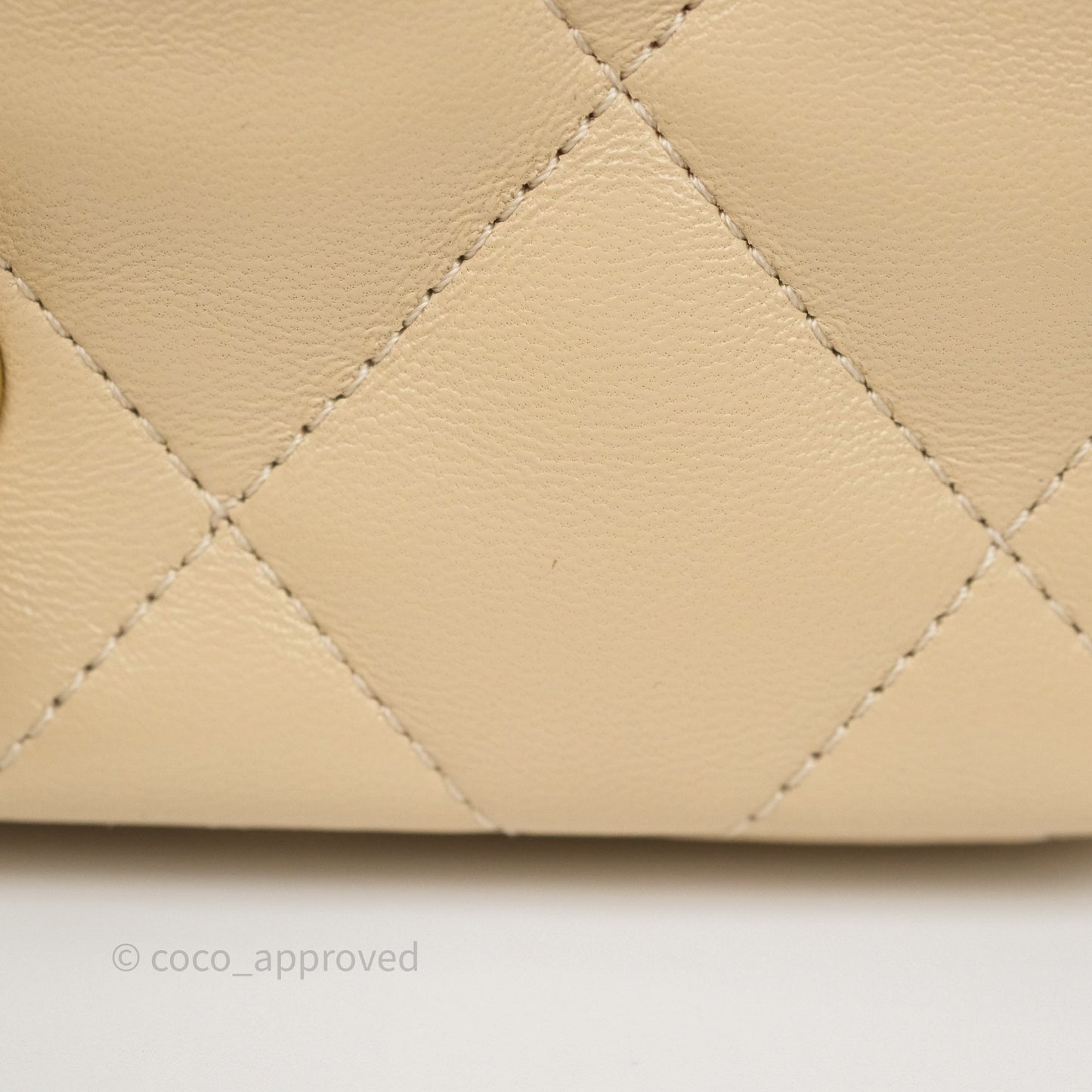 Chanel Sweetheart Mini Flap Beige Shiny Lambskin Aged Gold Hardware