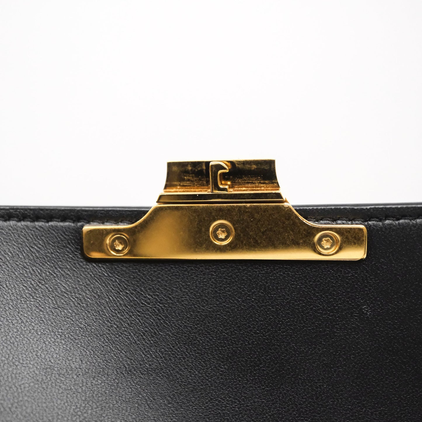 Celine Teen Triomphe Bag Black Shiny Calfskin Gold Hardware