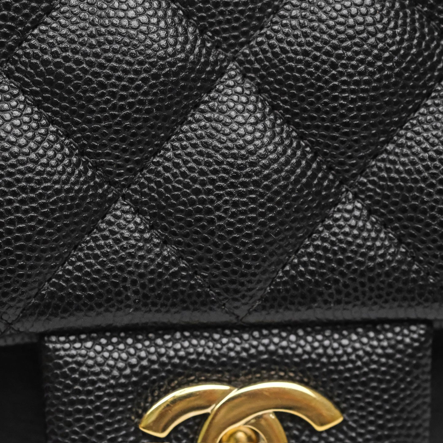 Chanel Mini Rectangular Quilted Black Caviar Gold Hardware