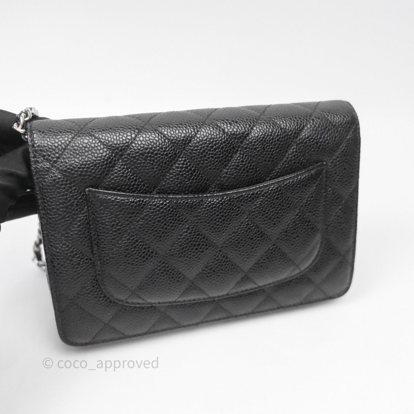 Chanel Quilted Classic WOC Black Caviar Silver Hardware