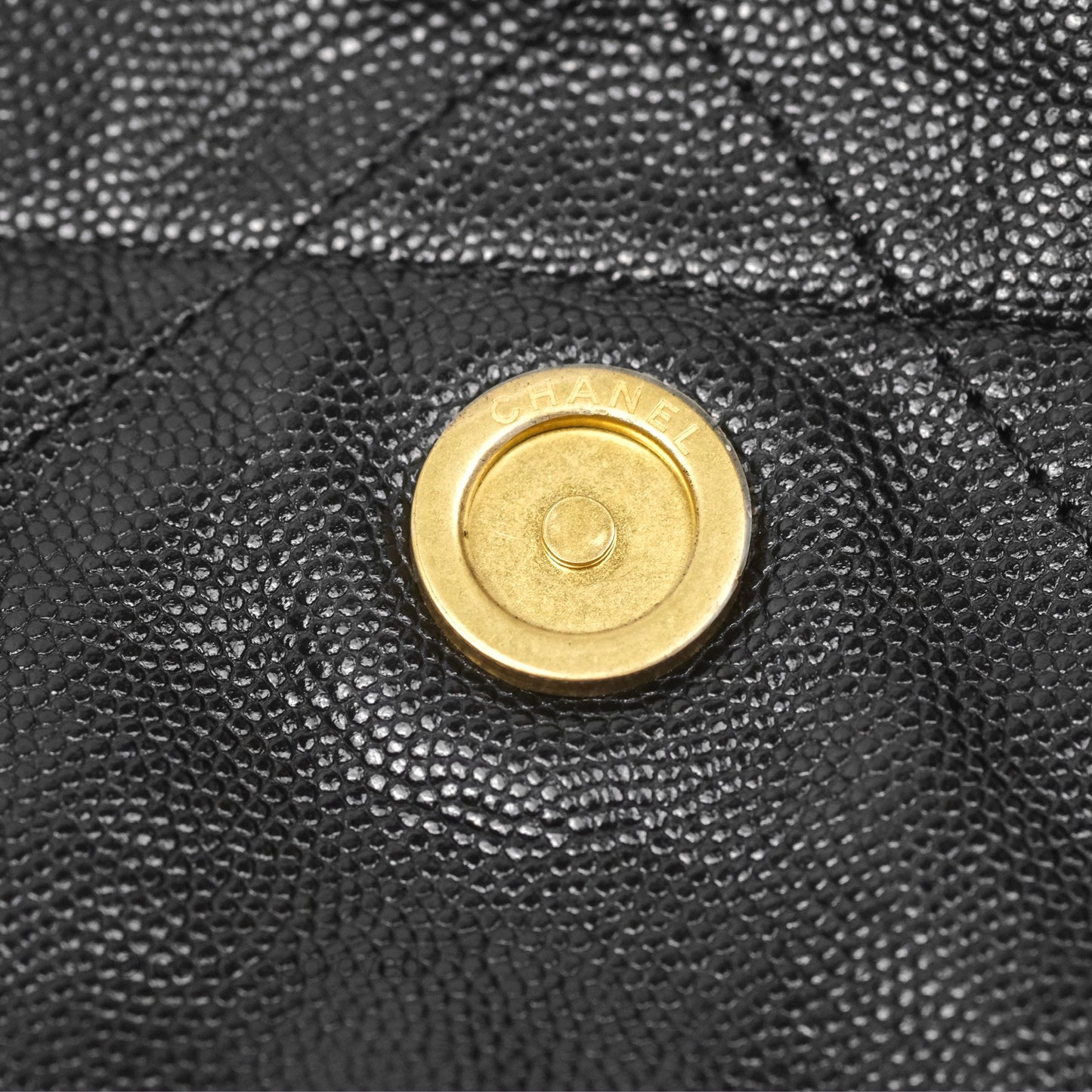 Chanel 22 Small Black Shiny Caviar Aged Gold Hardware