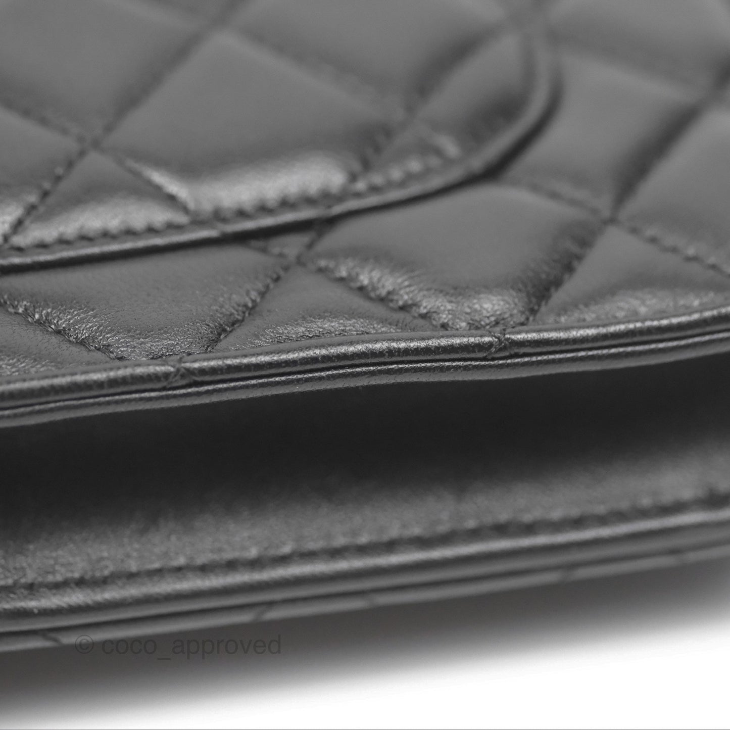 Chanel Quilted Classic WOC Black Lambskin Gold Hardware