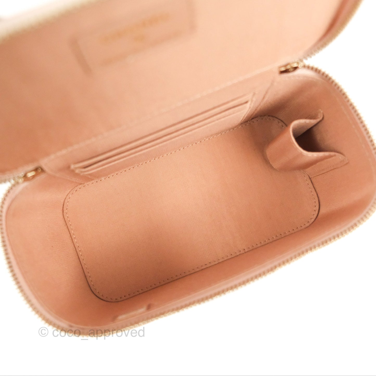Chanel Vanity Rectangular Top Handle Beige Lambskin Gold Hardware