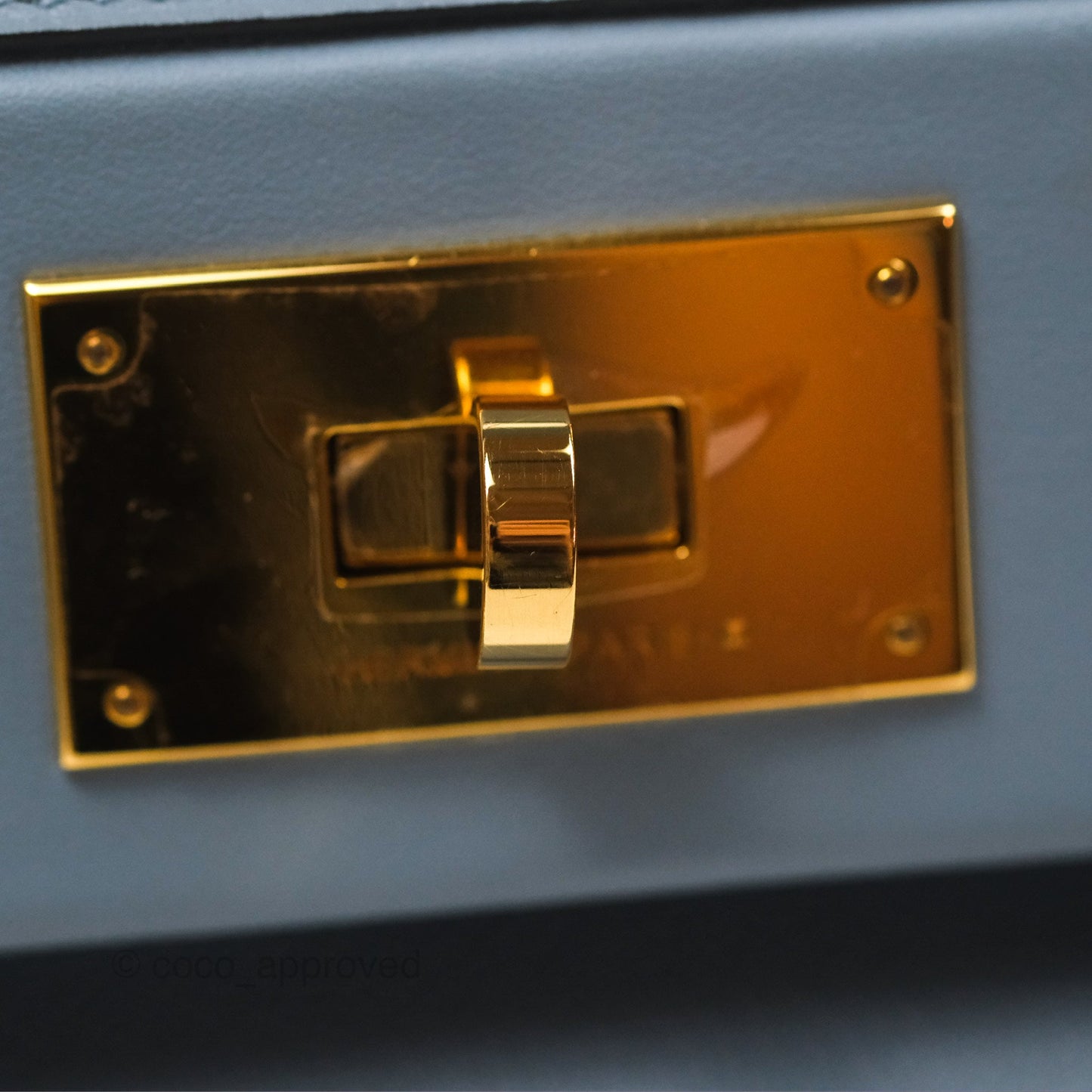 Hermès 24/24 21 Mini Bleu Lin J7 Evercolor/ Swift Gold Hardware