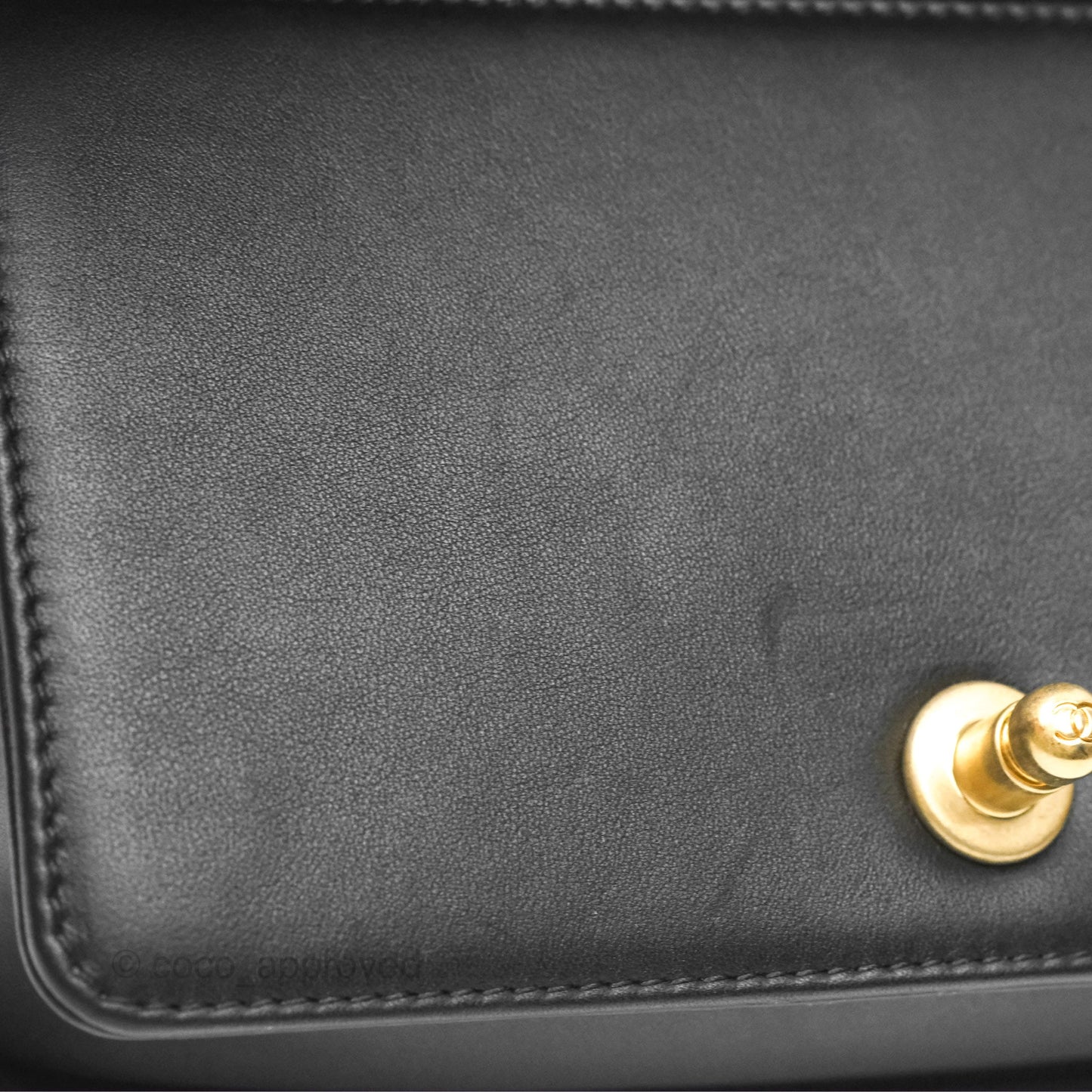 Chanel Small Boy Black Calfskin Gold Hardware
