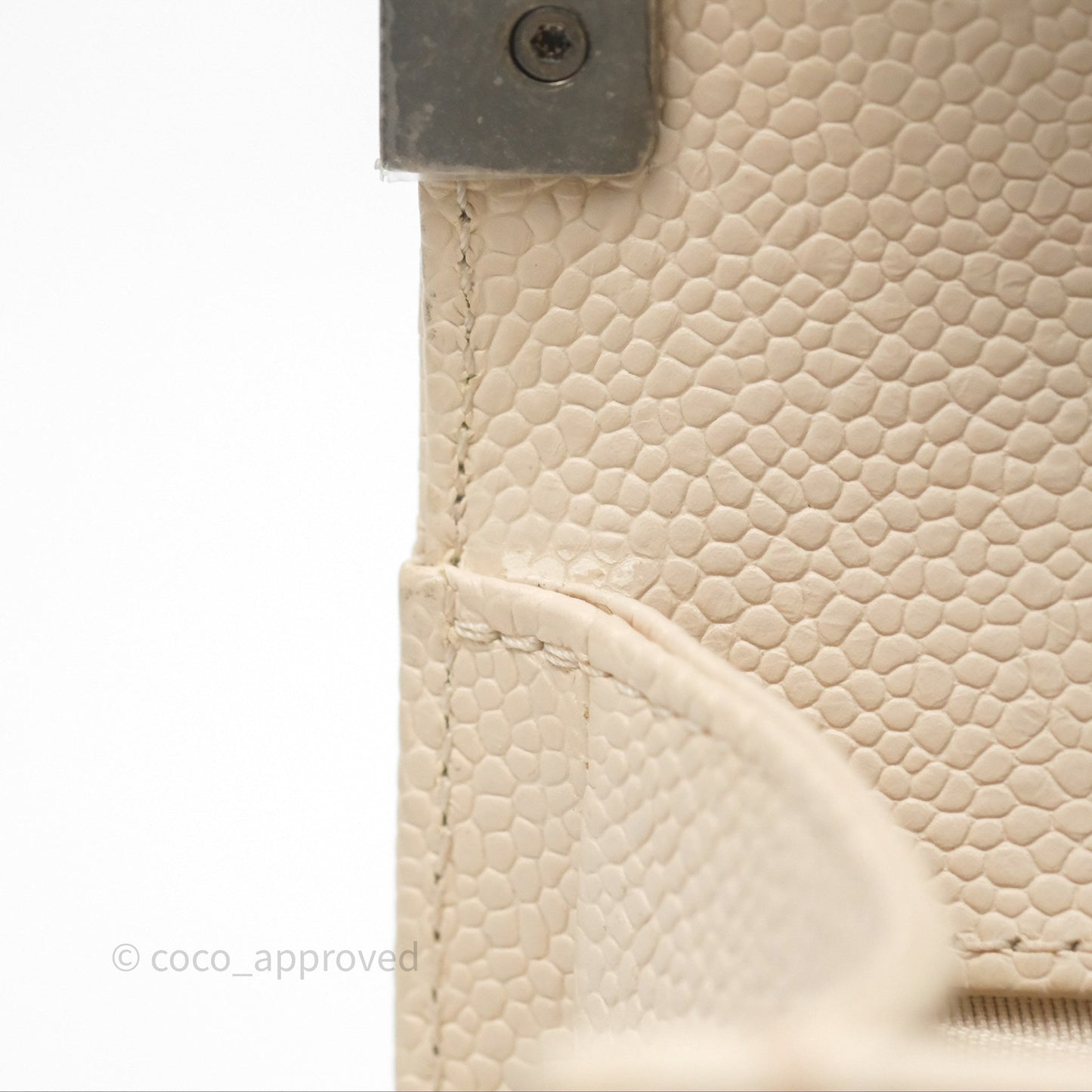Chanel Small Boy Chevron Beige Caviar Ruthenium Hardware