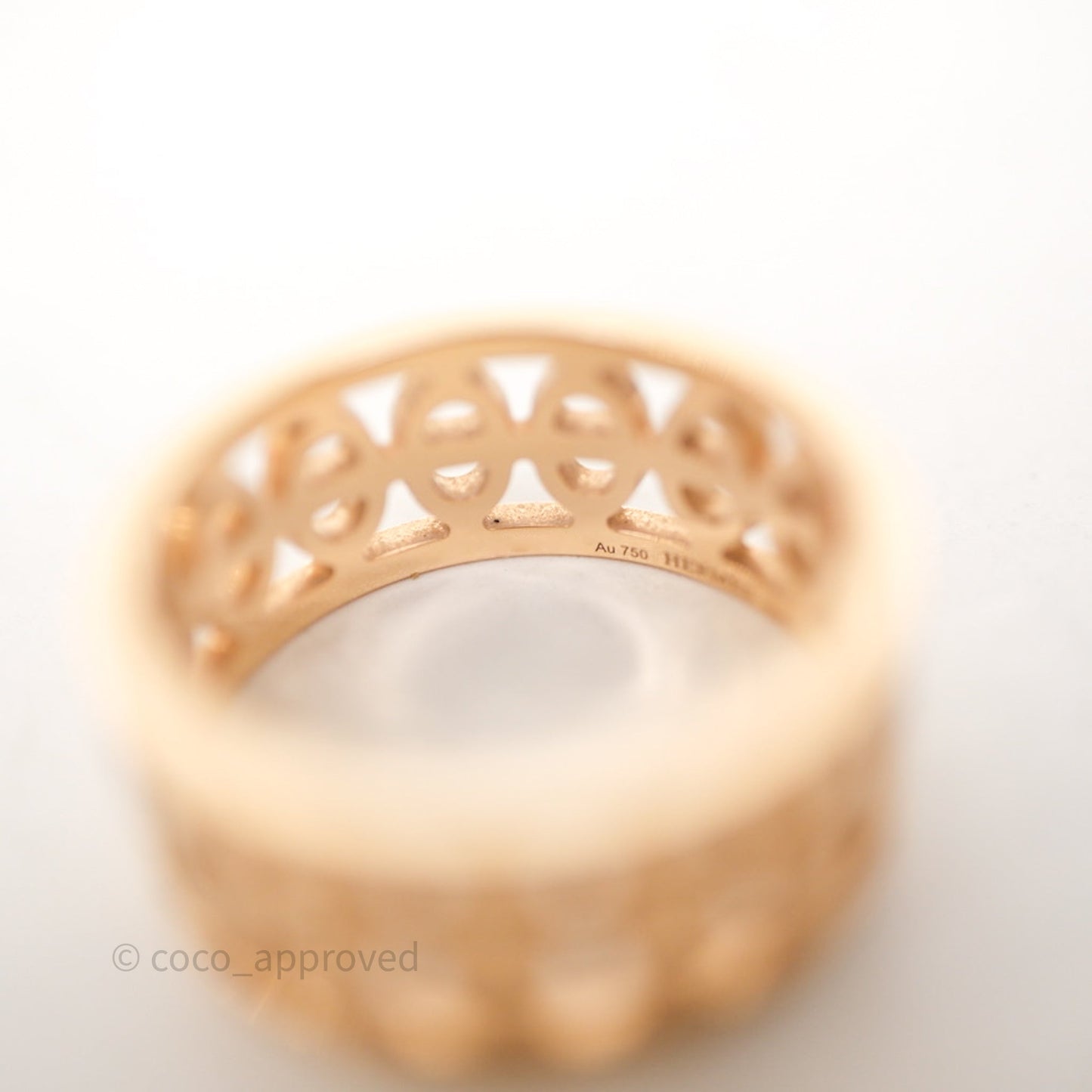 Hermès Chaine d Ancre Divine Ring Rose Gold Size 52