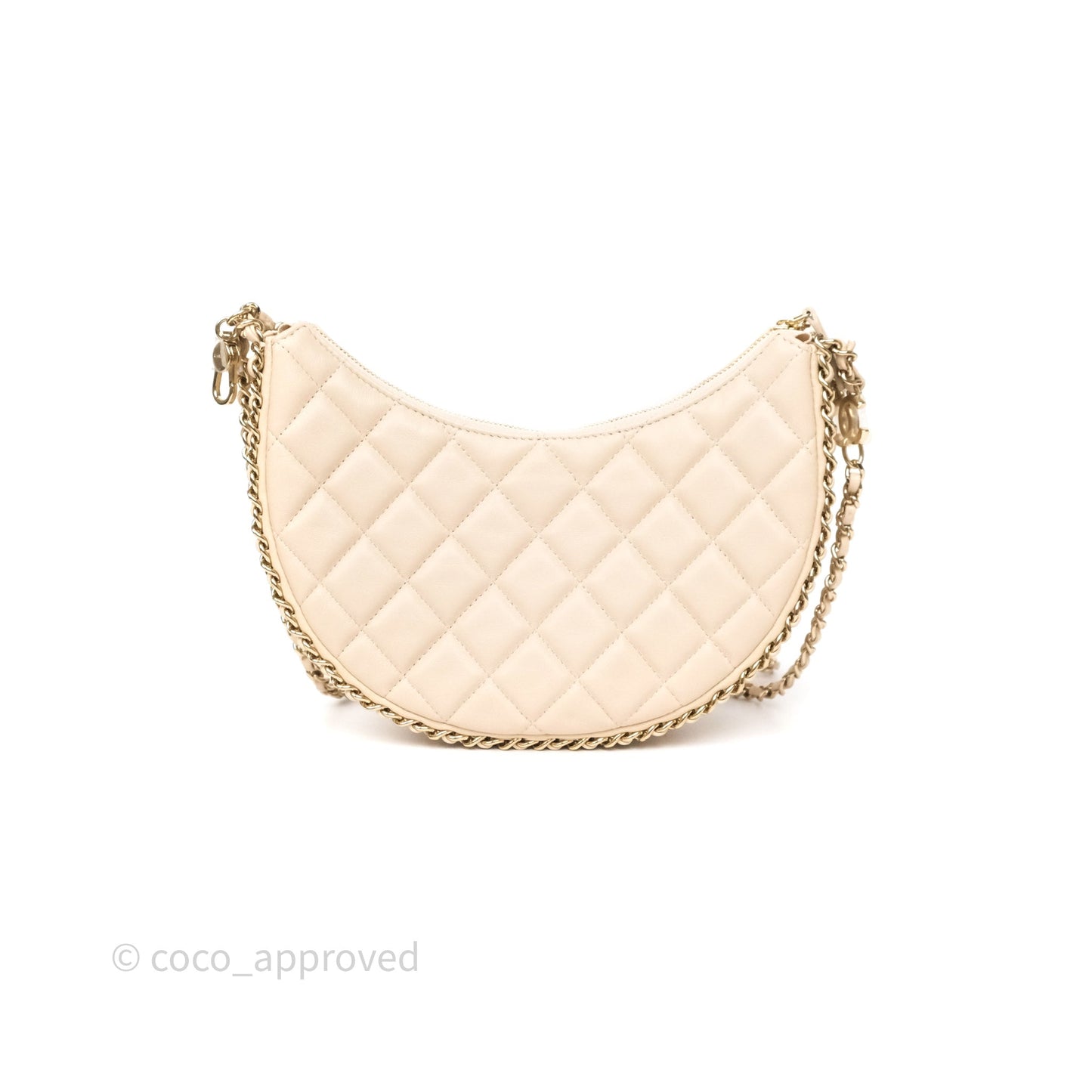 Chanel Small Hobo Bag Light Beige Lambskin Gold Hardware 23P