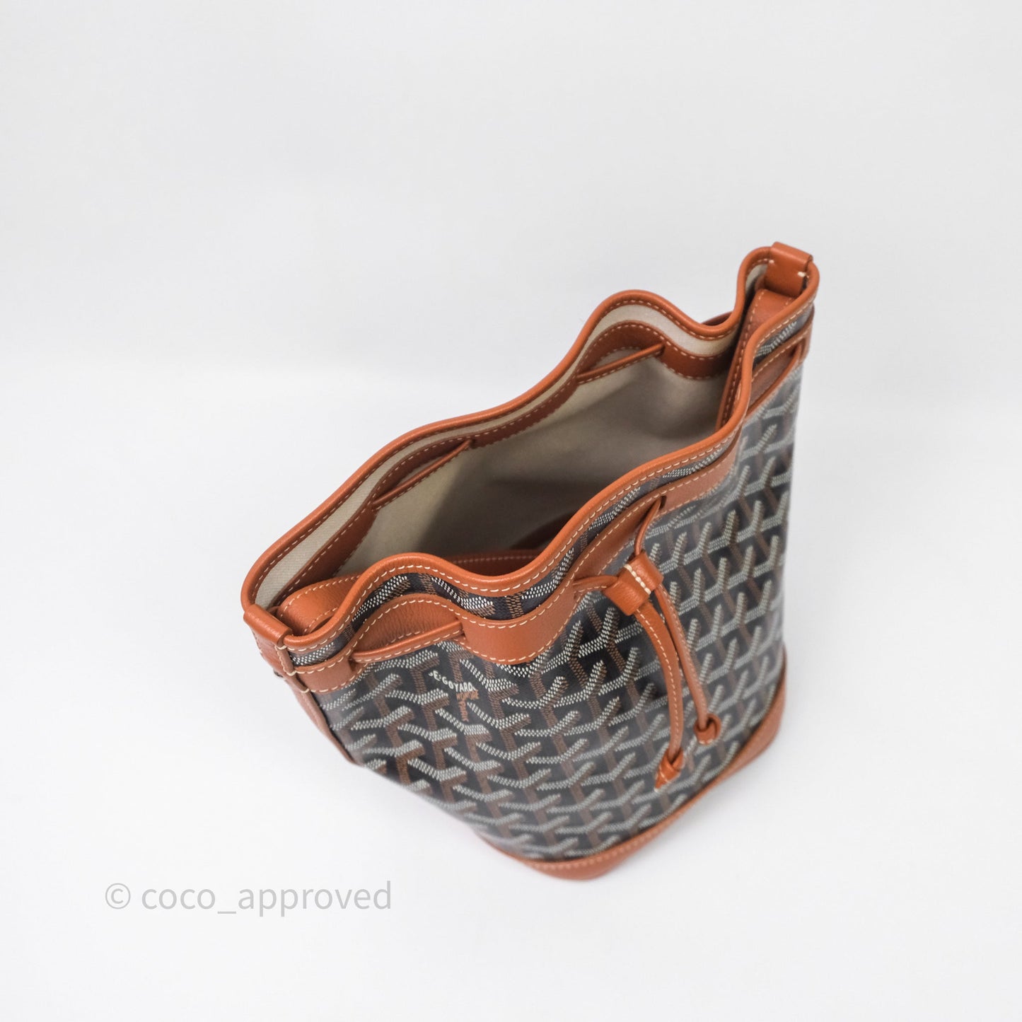 Goyard Petit Flot Bucket Bag Black & Tan Goyardine