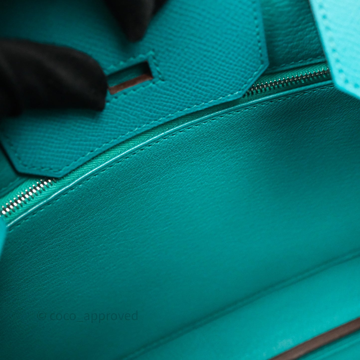 Hermès Birkin 30 Retourne Vert Verone U1 Epsom Palladium Hardware