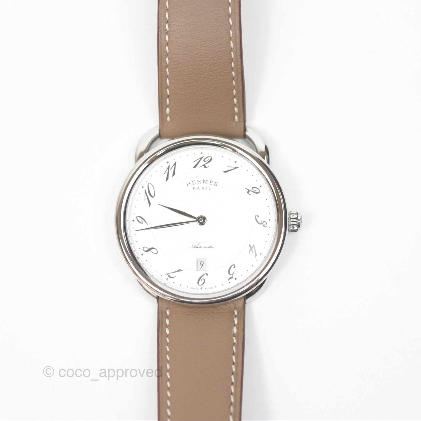 Hermès Montre Arceau Watch 40mm Etoupe Palladium Hardware