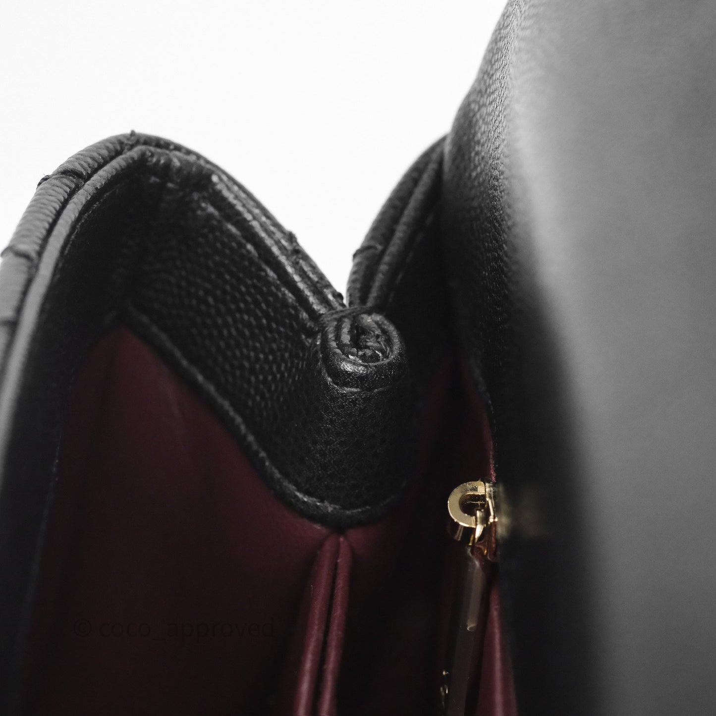 Chanel Small Coco Handle Quilted Black Caviar Gold Hardware Lizard Handle