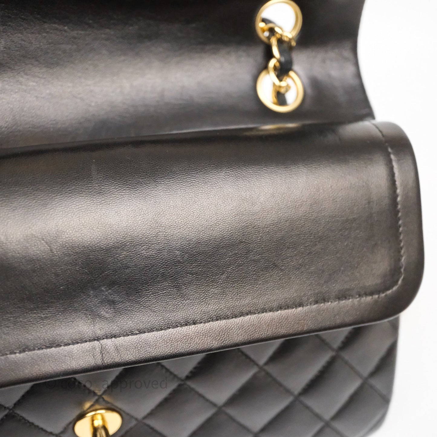 Chanel Classic M/L Medium Flap Quilted Black Lambskin Gold Hardware