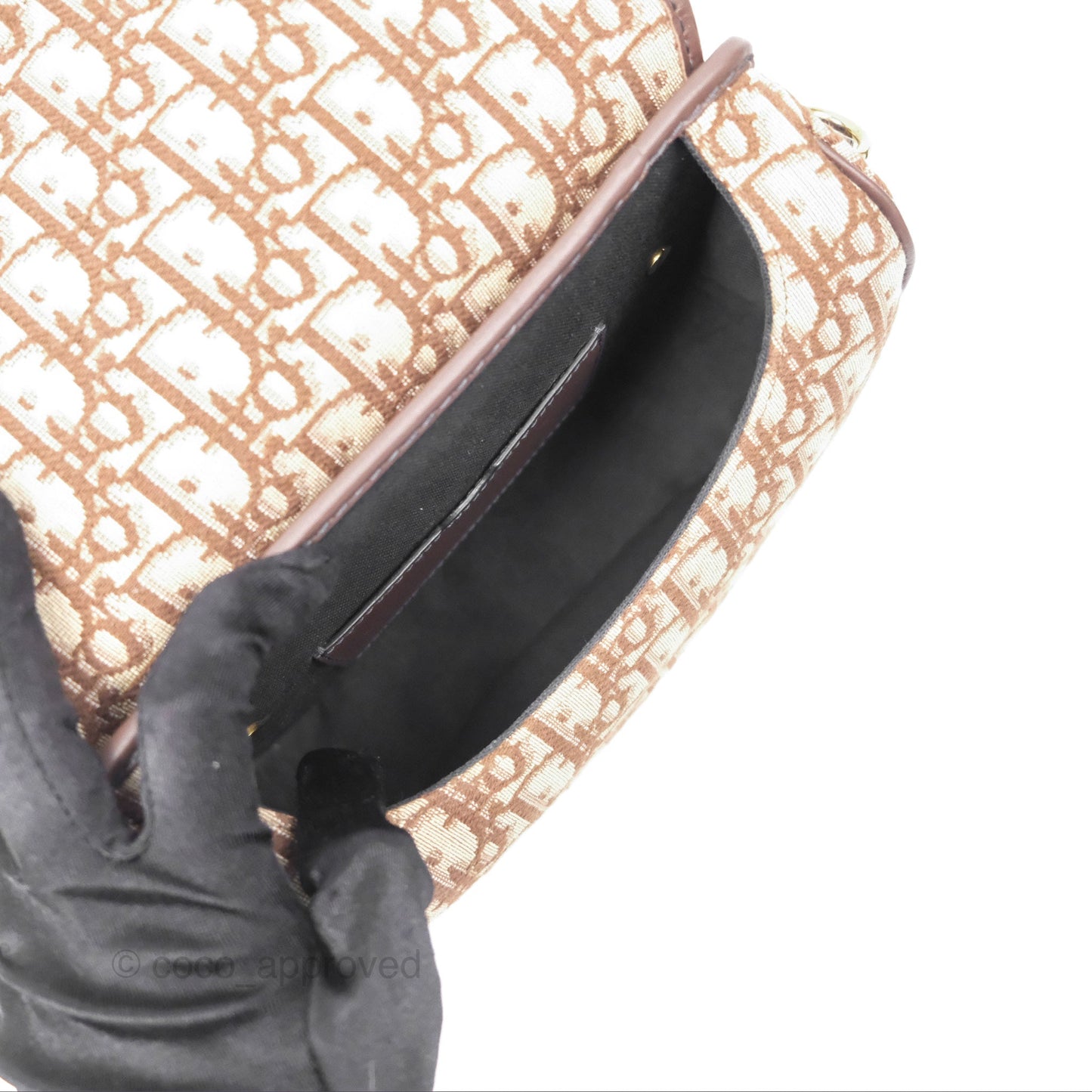 Dior Medium Bobby Bag Brown Oblique Jacquard Canvas Gold Hardware