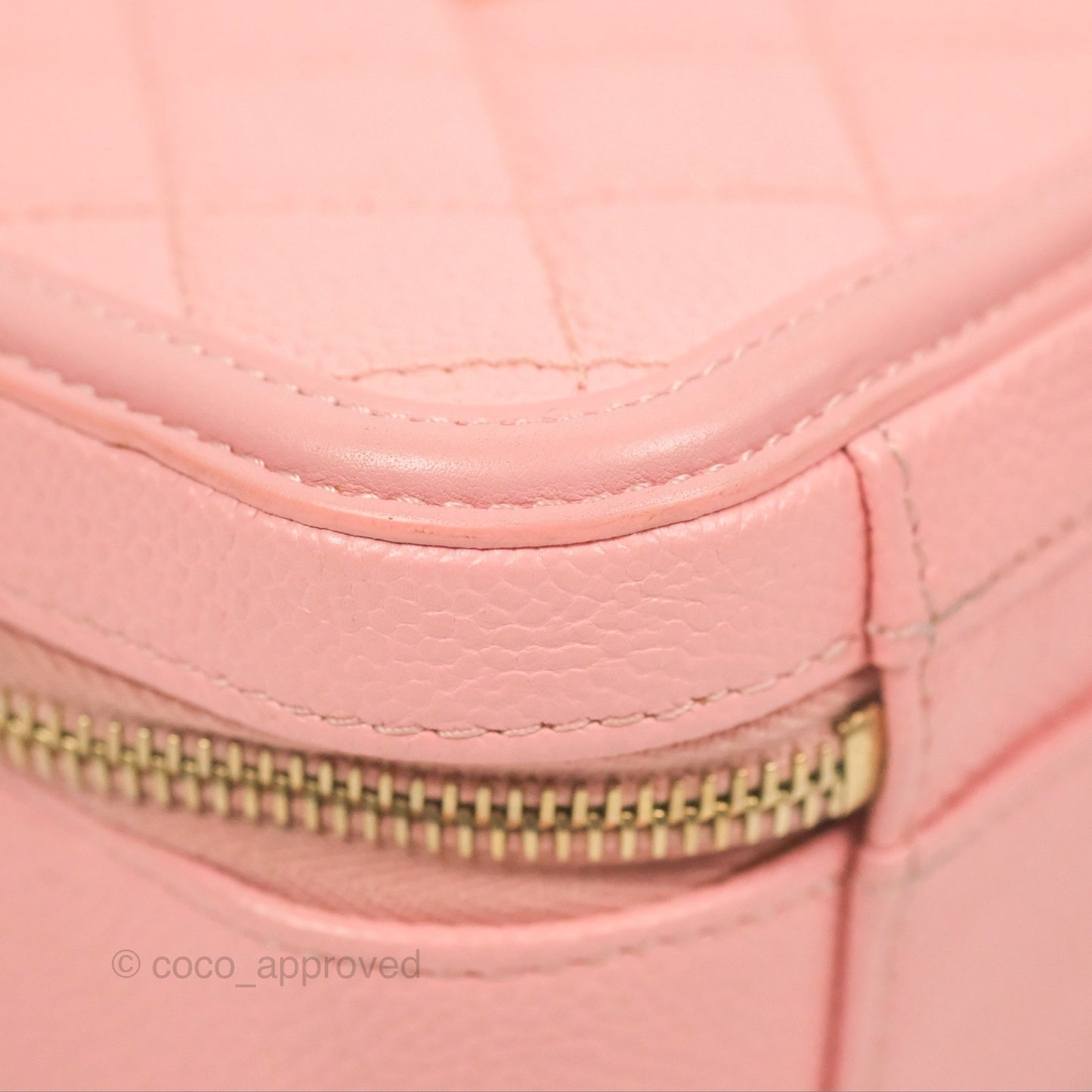 Chanel Quilted Medium CC Filigree Vanity Case Pink Caviar Gold Hardware