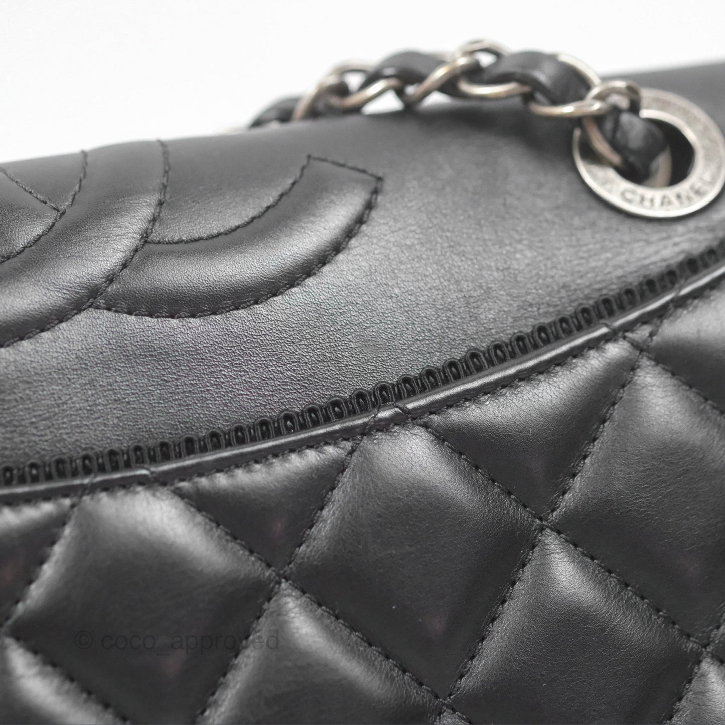 Chanel Quilted Ballerina Small Flap Bag Black Lambskin Ruthenium Hardware
