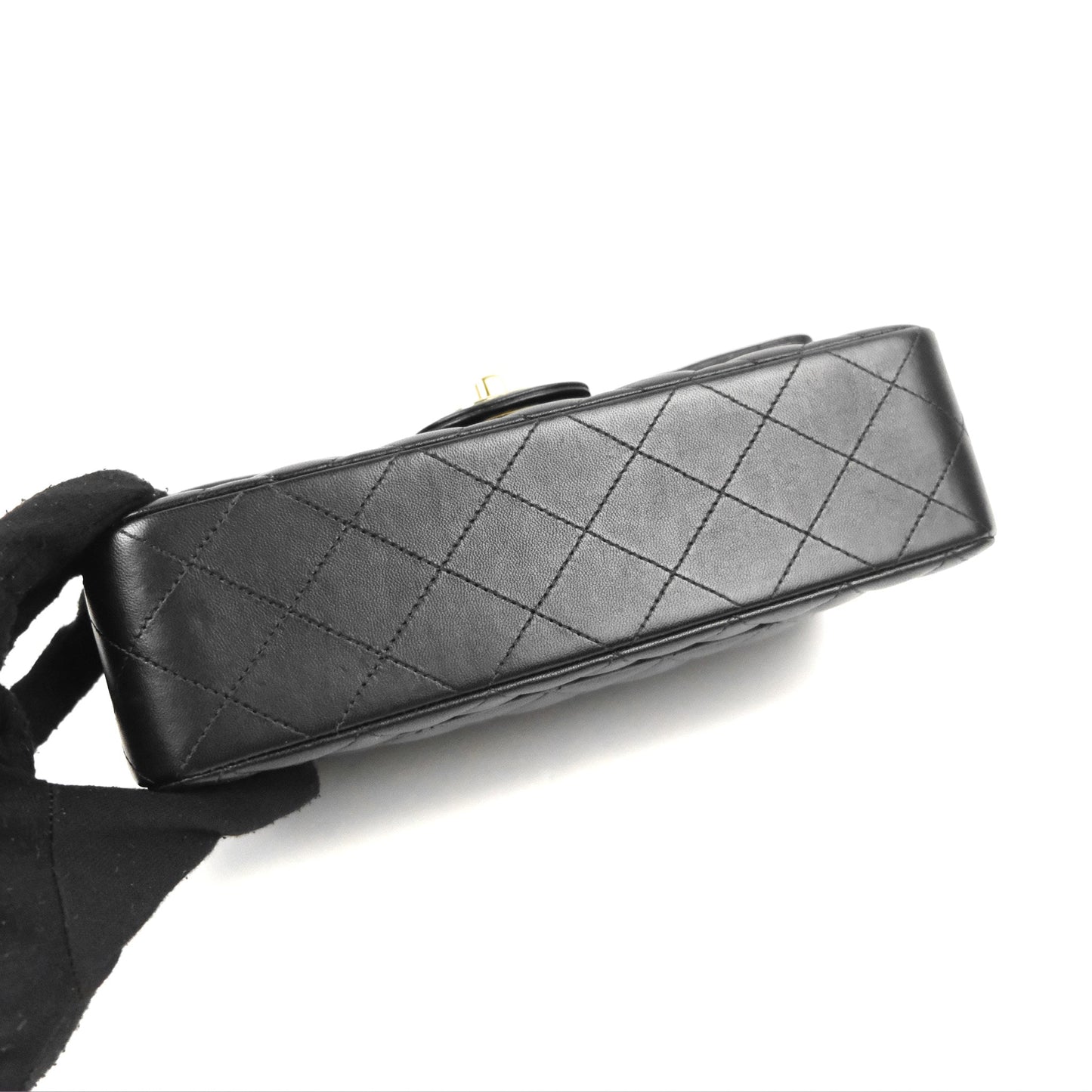 Chanel Small Classic Quilted Flap Black Lambskin Gold Hardware